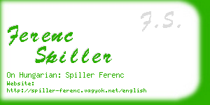 ferenc spiller business card